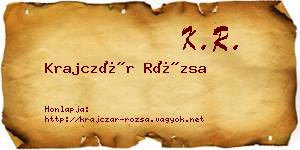 Krajczár Rózsa névjegykártya
